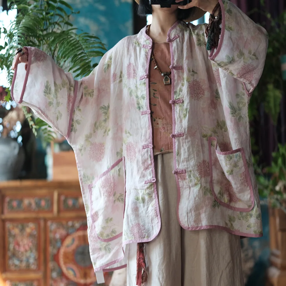 Women Printed Loose Plus Size Vintage Ramie Trench Coat Long Sleeve Spring Pink Outwear 2026 New Chinese Style Cardigan Trench
Women Printed Loose Plus Size Vintage Ramie Trench Coat Long Sleeve Spring Pink Outwear 2026 New Chinese Style Cardigan Trench