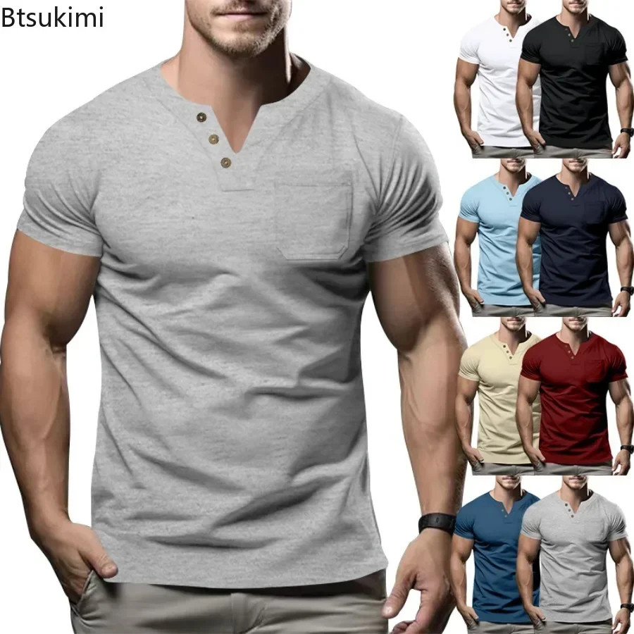 2025 Men's Summer Short-sleeved V Neck T-shirts Fashion Simple Casual Pullover Tops Solid Breathable Sport Fitness Tees for Men
2025 Men's Summer Short-sleeved V Neck T-shirts Fashion Simple Casual Pullover Tops Solid Breathable Sport Fitness Tees for Men