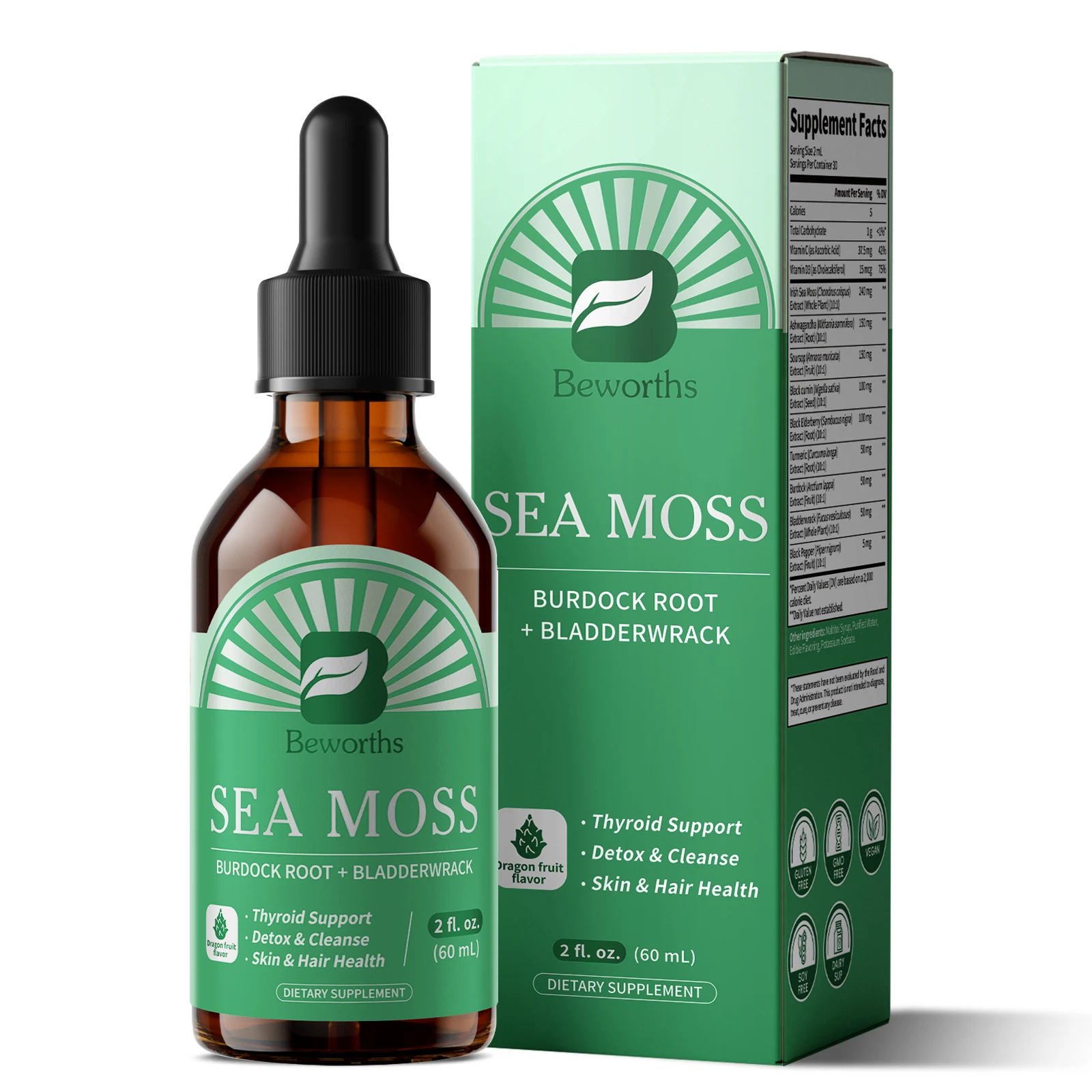BEWORTHS Organic Black Seed Oil Sea Moss Extract Supplement Supports Immunity and Gut Digestive Health Radiant Hair & Skin
BEWORTHS Organic Black Seed Oil Sea Moss Extract Supplement Supports Immunity and Gut Digestive Health Radiant Hair & Skin