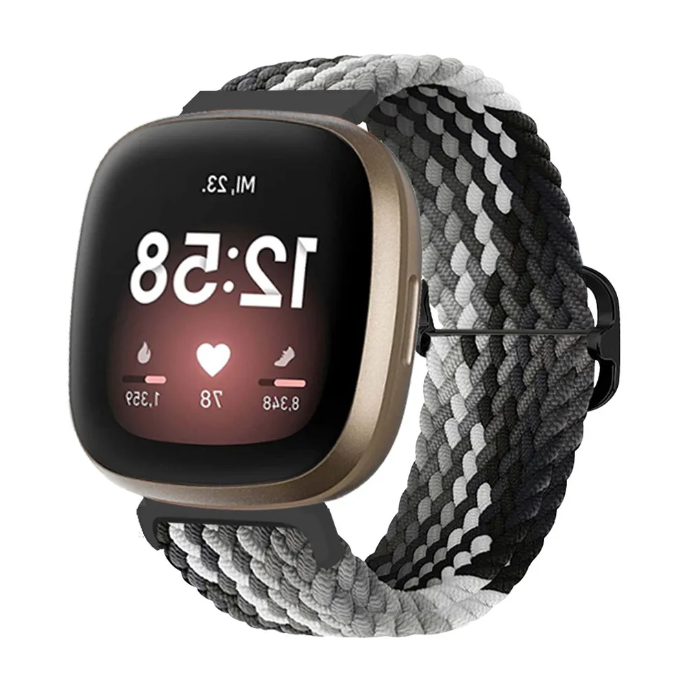Elastic Bands for Fitbit Versa 4/Versa 3/Sense/Sense 2 Band, Slide Buckle Nylon Woven Strap
Elastic Bands for Fitbit Versa 4/Versa 3/Sense/Sense 2 Band, Slide Buckle Nylon Woven Strap