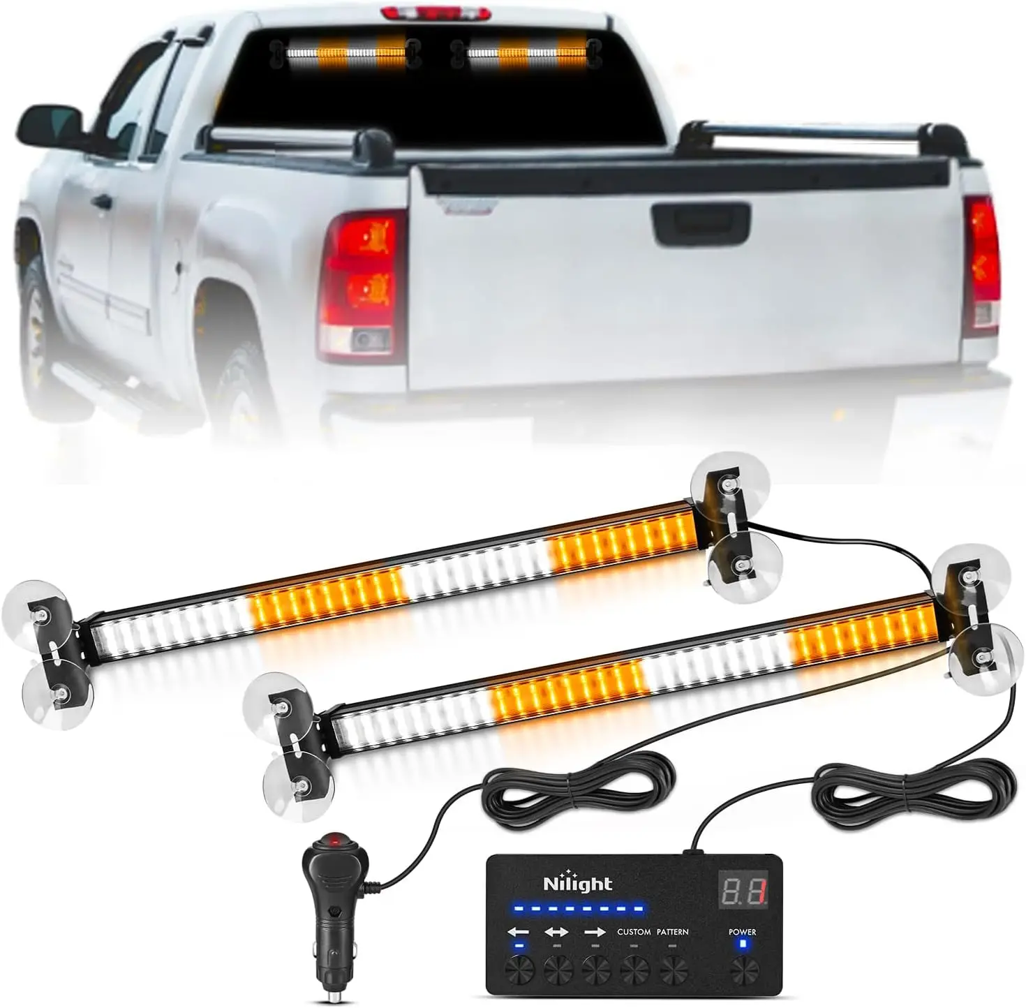 144 LED Strobe Traffic Advisor Light Bar Amber White with Controller 2 in 1 Emergency Warning Flashing for Cars Trucks
144 LED Strobe Traffic Advisor Light Bar Amber White with Controller 2 in 1 Emergency Warning Flashing for Cars Trucks
