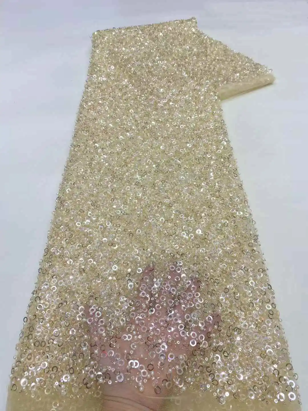 African Mesh Sequins Lace Fabric 2025 Newest French Tulle Beaded Lace Nigerian Mesh Fabric For Women Prom Dress
African Mesh Sequins Lace Fabric 2025 Newest French Tulle Beaded Lace Nigerian Mesh Fabric For Women Prom Dress