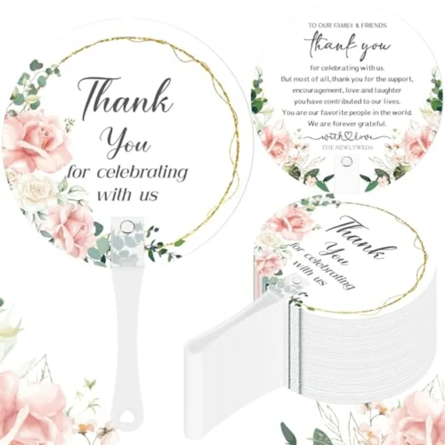 100 Pcs Wedding Hand Fans for Guests Bulk Decorative Plastic Handheld Wedding Favor Fans with Handle Thank You for Celebrating
100 Pcs Wedding Hand Fans for Guests Bulk Decorative Plastic Handheld Wedding Favor Fans with Handle Thank You for Celebrating