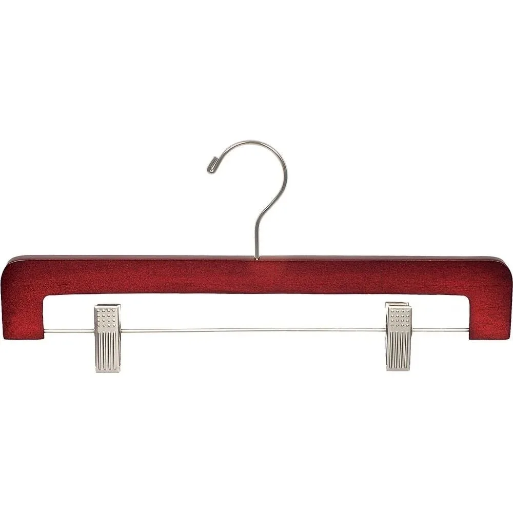 Deluxe Rounded Wooden Pant Hanger with Adjustable Cushion Clips, Bottom Hangers with Cherry Finish and Brushed
Deluxe Rounded Wooden Pant Hanger with Adjustable Cushion Clips, Bottom Hangers with Cherry Finish and Brushed