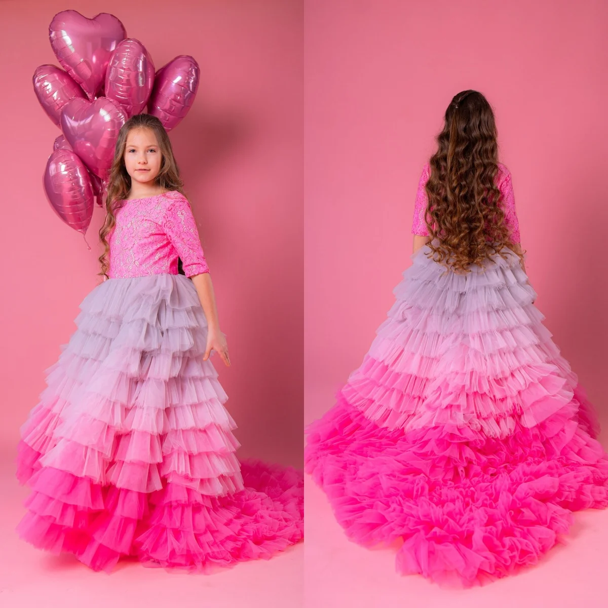 Ombre Pink Lace Flower Girl Dresses Customized Floor Length Baby Girls Little Kids Birthday Party Wedding Dress Pageant Clothes
Ombre Pink Lace Flower Girl Dresses Customized Floor Length Baby Girls Little Kids Birthday Party Wedding Dress Pageant Clothes