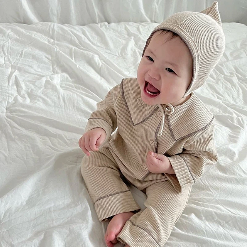 Baby Girls Autumn Long Sleeves Tops + Waffle Pants Kid Boy Simple Hat Infants Girl Clothes Outfits Set 2022 Baby Family pajamas
Baby Girls Autumn Long Sleeves Tops + Waffle Pants Kid Boy Simple Hat Infants Girl Clothes Outfits Set 2022 Baby Family pajamas