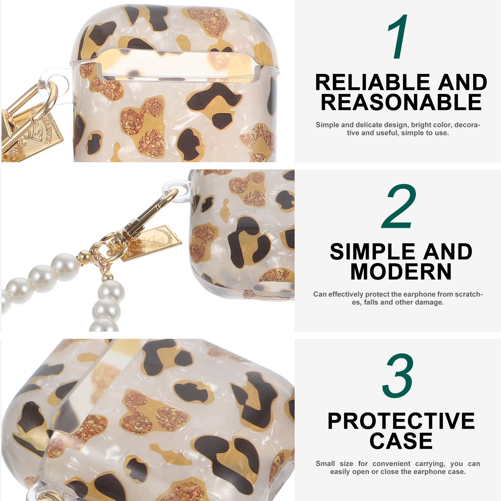 Leopard Print Pearl Earphone Case Protective Cover for 2 Storage Shell Pattern Portable Wireless Pcs
Leopard Print Pearl Earphone Case Protective Cover for 2 Storage Shell Pattern Portable Wireless Pcs