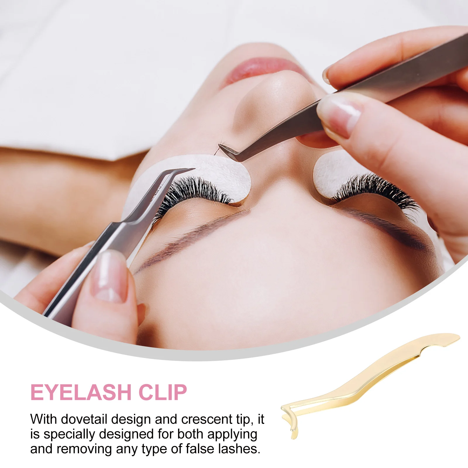 Stainless Steel Eyelash Applicator Tool Dovetail Design Tip Applying Removing False Lashes Portable Lightweight Golden
Stainless Steel Eyelash Applicator Tool Dovetail Design Tip Applying Removing False Lashes Portable Lightweight Golden