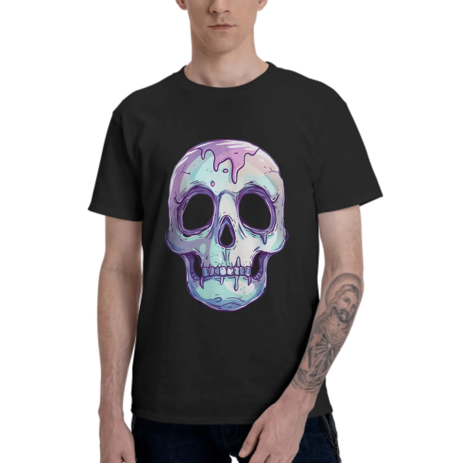 Colorful Skull T-Shirt for Men Cotton 100% Women Summer Tops Fashion Casual Round Collar Short-Sleeve Couple Tees
Colorful Skull T-Shirt for Men Cotton 100% Women Summer Tops Fashion Casual Round Collar Short-Sleeve Couple Tees
