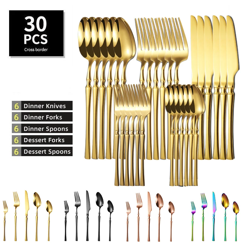 30pcs Dinnerware Sets Stainless Steel Tableware Bright Light Knife Tea Fork Coffee Spoon Flatware Dishwasher Safe Dinner Cutlery
30pcs Dinnerware Sets Stainless Steel Tableware Bright Light Knife Tea Fork Coffee Spoon Flatware Dishwasher Safe Dinner Cutlery
