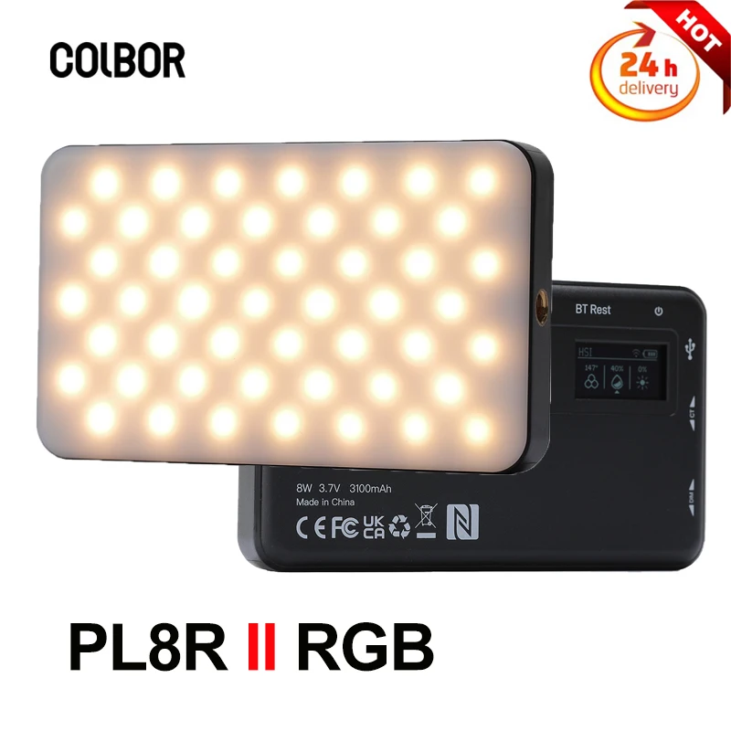 COLBOR PL8R II RGB 8W Pocket LED Light Display Screen Studio Video Light for Real-time Live Streaming Photography APP Control
COLBOR PL8R II RGB 8W Pocket LED Light Display Screen Studio Video Light for Real-time Live Streaming Photography APP Control