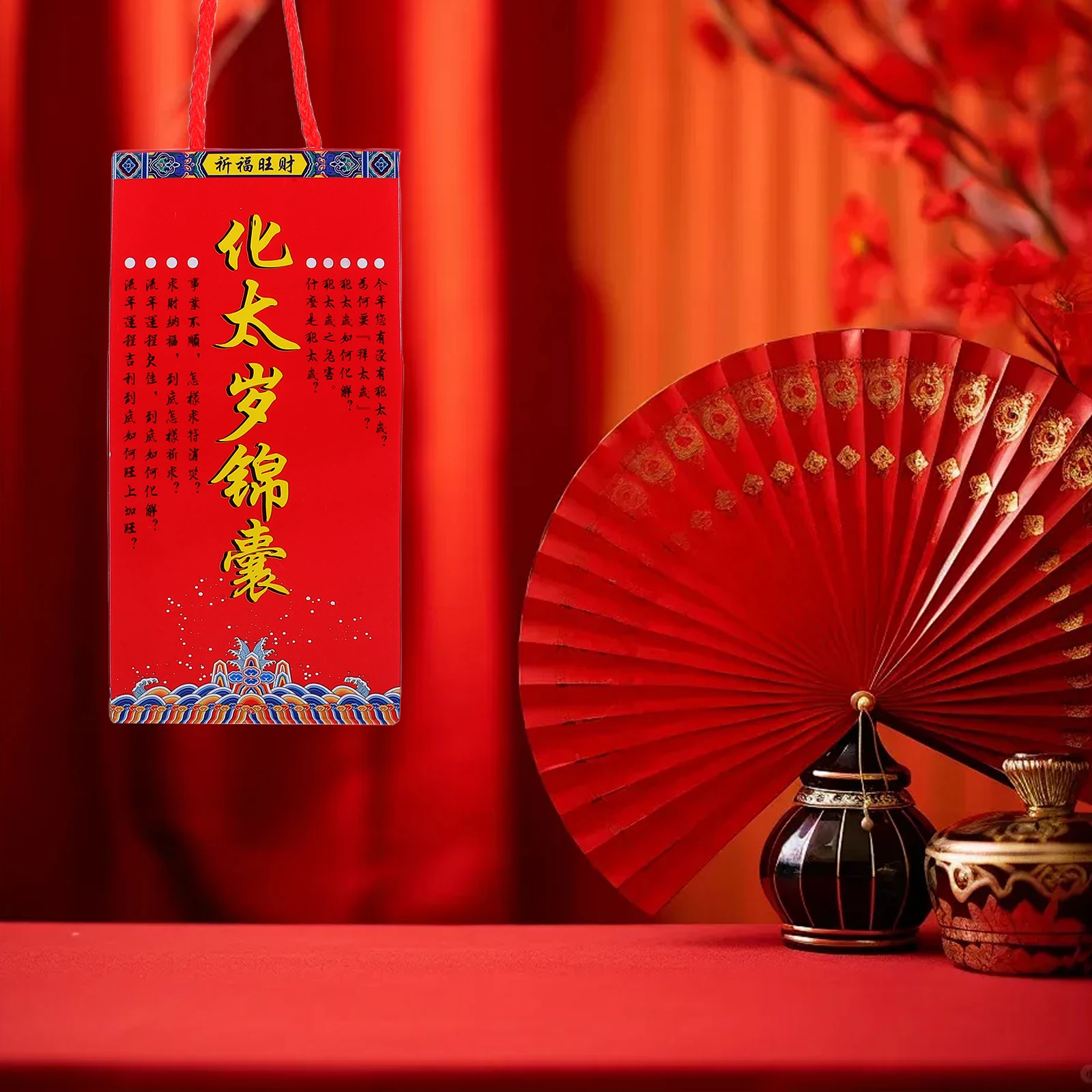 Chinese New Year Tai Sui Amulet Bag Lucky Fortune Pouch Coins Sachet Snake Year Blessing Charm nament Feng Shui Talismen
Chinese New Year Tai Sui Amulet Bag Lucky Fortune Pouch Coins Sachet Snake Year Blessing Charm nament Feng Shui Talismen