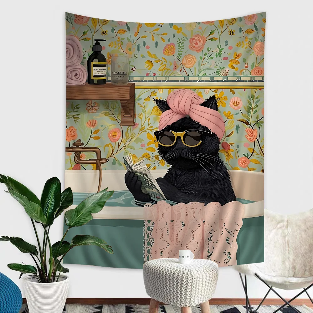 Colorful Bathtub Animal Tiger Zebra Black Cat Cartoon Tapestry Bohemian Wall Tapestries Mandala Wall Hanging Sheets
Colorful Bathtub Animal Tiger Zebra Black Cat Cartoon Tapestry Bohemian Wall Tapestries Mandala Wall Hanging Sheets