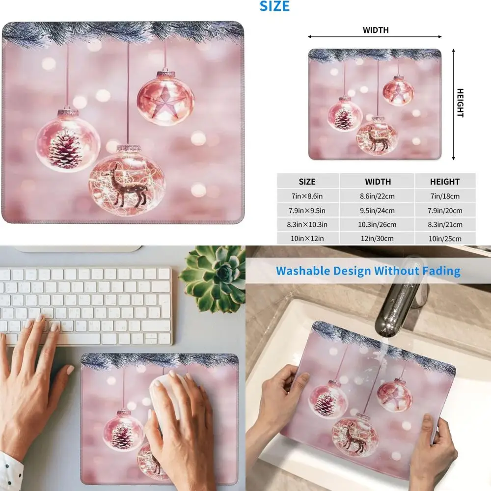 Pink Christmas Ball Gaming Mouse Pad, 10x12 inches, with Stitched Edge and Anti-Slip Rubber Base
Pink Christmas Ball Gaming Mouse Pad, 10x12 inches, with Stitched Edge and Anti-Slip Rubber Base