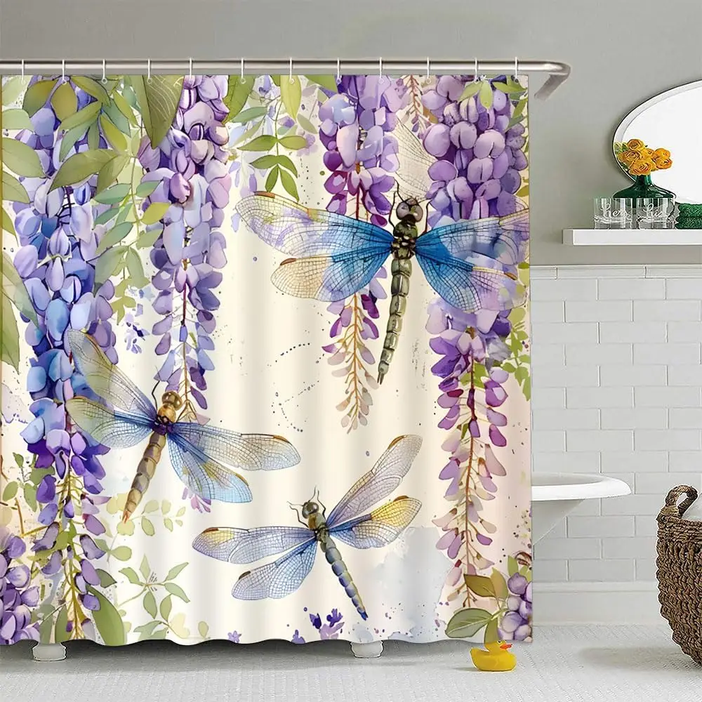 Фиолетовая занавеска для душа с цветочным рисунком стрекозы, лаванды, акварели, плакающие глицинии, цветение лозы, фиолетовые весенние цветы, листья для женщин и девочек
Фиолетовая занавеска для душа с цветочным рисунком стрекозы, лаванды, акварели, плакающие глицинии, цветение лозы, фиолетовые весенние цветы, листья для женщин и девочек