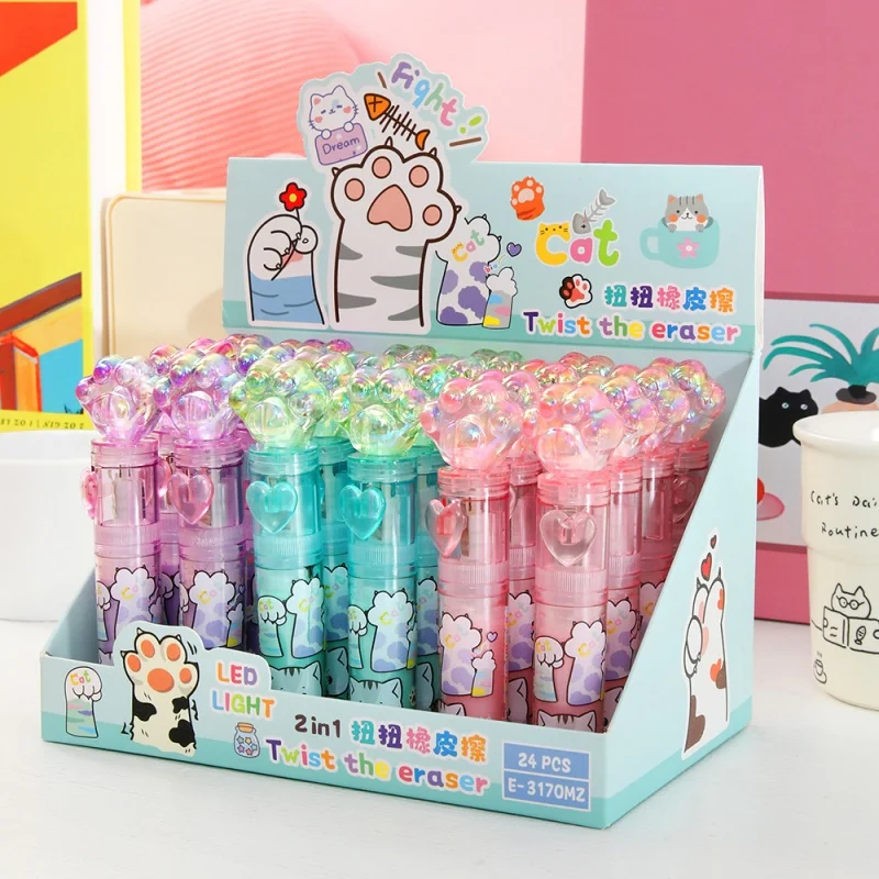 24pcs/lot Kawaii Cat Paw Lipstick Shape Eraser Cute Writing Drawing Pencil Erasers Stationery Gifts School Supplies
24pcs/lot Kawaii Cat Paw Lipstick Shape Eraser Cute Writing Drawing Pencil Erasers Stationery Gifts School Supplies