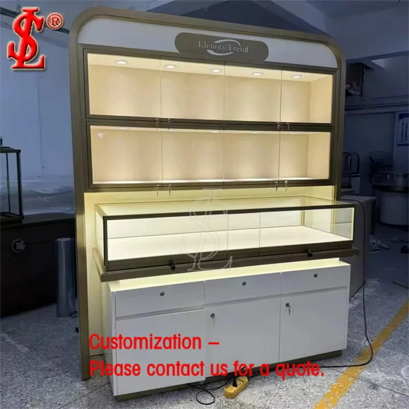 custom.Modern Luxury Jewelry Showcase Display Cabinet Shops Made of Tempered Glass Metal Plywood Mall Use
custom.Modern Luxury Jewelry Showcase Display Cabinet Shops Made of Tempered Glass Metal Plywood Mall Use