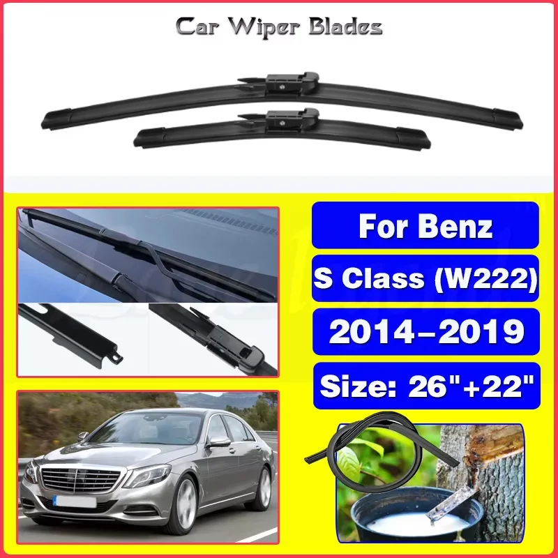 Car Front Wiper Blades For Mercedes Benz S Class (W222) 2014 2015 2016 2017 2018 2019 Windshield Windscreen Window Brush 26"+22"
Car Front Wiper Blades For Mercedes Benz S Class (W222) 2014 2015 2016 2017 2018 2019 Windshield Windscreen Window Brush 26"+22"