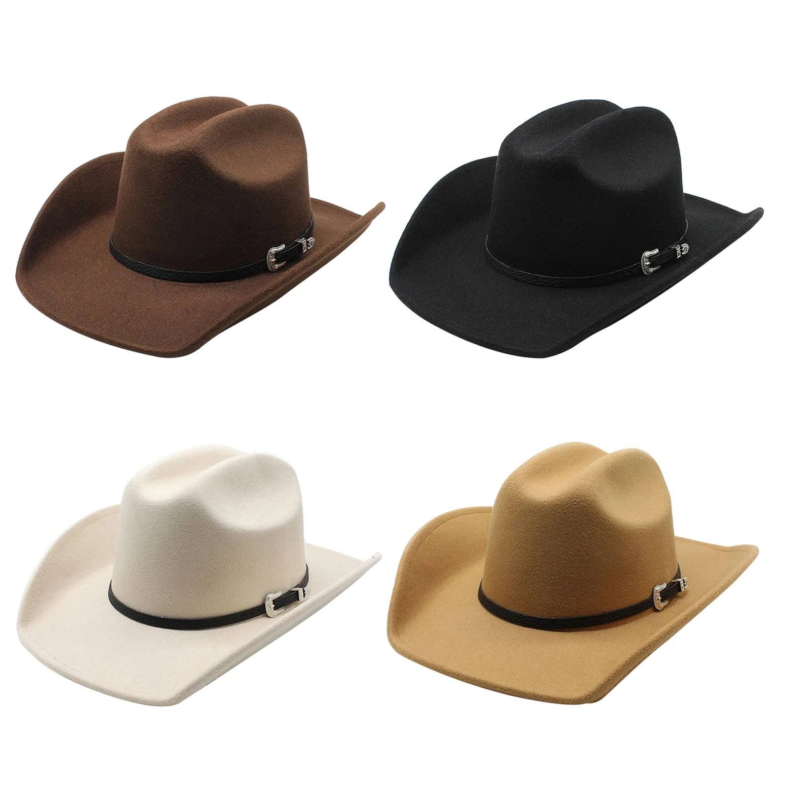 Western Cowboy Hat for Women Men, Wide Brim Felt Fedora with Buckle Belt, Vintage Cowgirl Hat for Wedding, Country Concert, Rodeo, Outdoor Sun Protection
Western Cowboy Hat for Women Men, Wide Brim Felt Fedora with Buckle Belt, Vintage Cowgirl Hat for Wedding, Country Concert, Rodeo, Outdoor Sun Protection