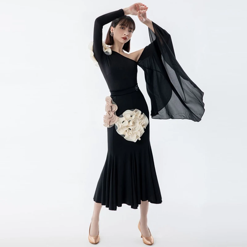 Adults Samba Rumba Ballroom Dance Clothing Women Latin Dance Competition Costume Irregular Sleeves Top Flower Skirt SL11754
Adults Samba Rumba Ballroom Dance Clothing Women Latin Dance Competition Costume Irregular Sleeves Top Flower Skirt SL11754