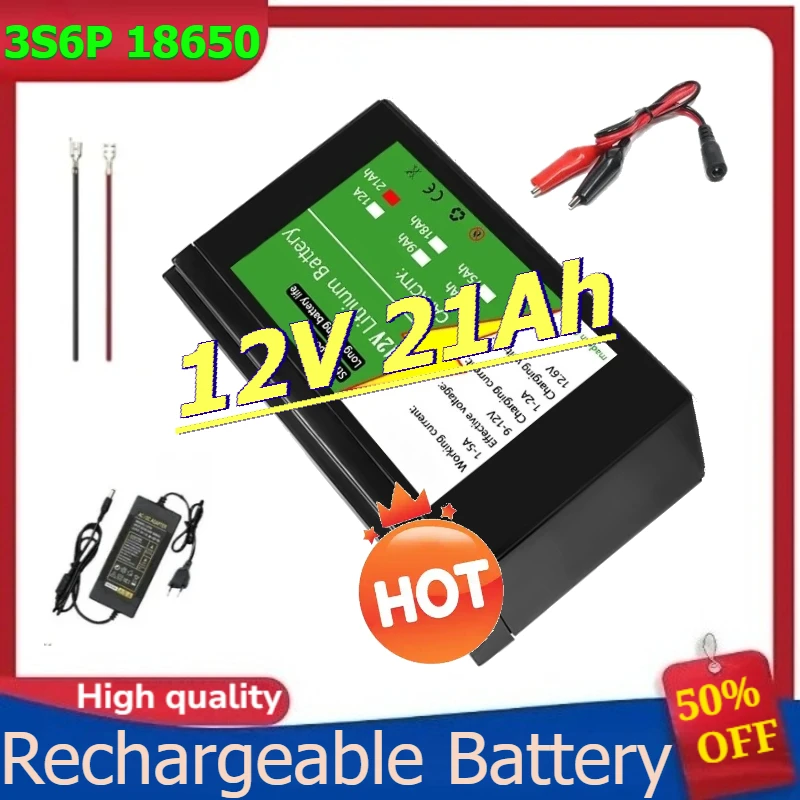 18650 Lithium Battery Pack 3S6P Rechargeable Battery for Spray Trolley Children's Electric Vehicle 12V 21Ah +3A Charger
18650 Lithium Battery Pack 3S6P Rechargeable Battery for Spray Trolley Children's Electric Vehicle 12V 21Ah +3A Charger