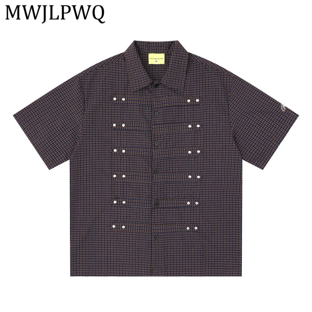 MWJLPWQ American-Style Trendy Plaid Short-Sleeve Shirt For Men Summer Hip-Hop Rivet Design Fashion Loose Fit Lapel Tops 16420
MWJLPWQ American-Style Trendy Plaid Short-Sleeve Shirt For Men Summer Hip-Hop Rivet Design Fashion Loose Fit Lapel Tops 16420