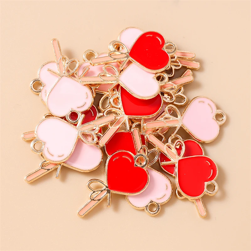 20pcs 12x22mm Cute Enamel Love Heart Lollipop Charms Pendants for Jewelry Making Necklaces Earrings Bracelets DIY Craft Supplies
20pcs 12x22mm Cute Enamel Love Heart Lollipop Charms Pendants for Jewelry Making Necklaces Earrings Bracelets DIY Craft Supplies