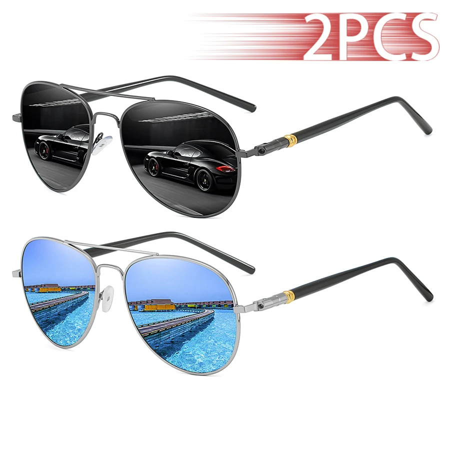 2 PCS Fashion Vintage Pilot Metal Frame Sunglasses Men Women Fishing Driving Man Luxury Brand Designer Sun Glasses UV400 Eyewear
2 PCS Fashion Vintage Pilot Metal Frame Sunglasses Men Women Fishing Driving Man Luxury Brand Designer Sun Glasses UV400 Eyewear