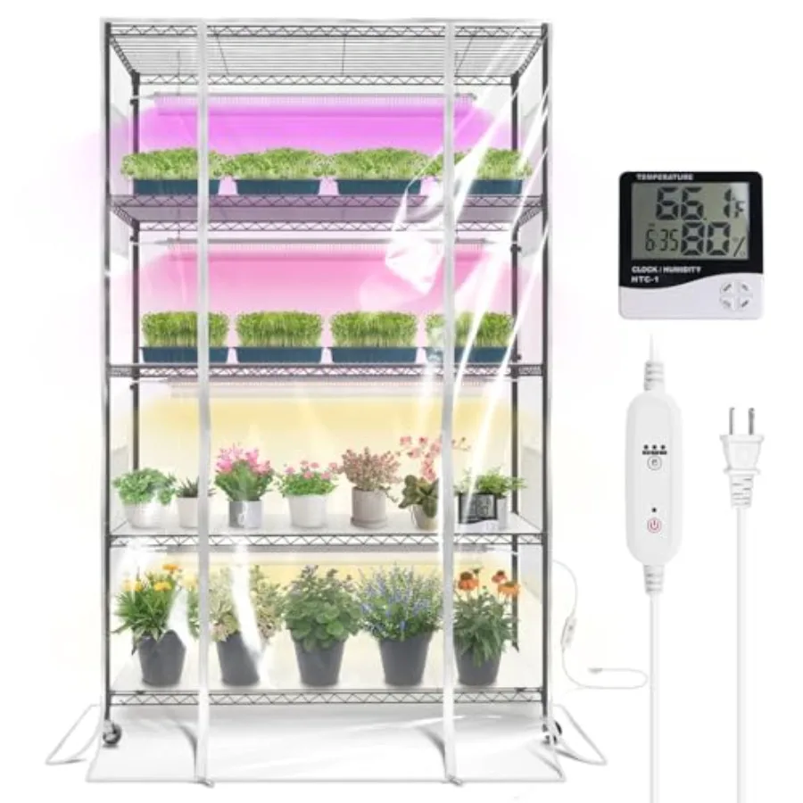 Теплица для дома с фитолампами, высокая подставка для рассады и комнатных растений, 47.2x17.8x71, 4 штуки, полный спектр света
Теплица для дома с фитолампами, высокая подставка для рассады и комнатных растений, 47.2x17.8x71, 4 штуки, полный спектр света