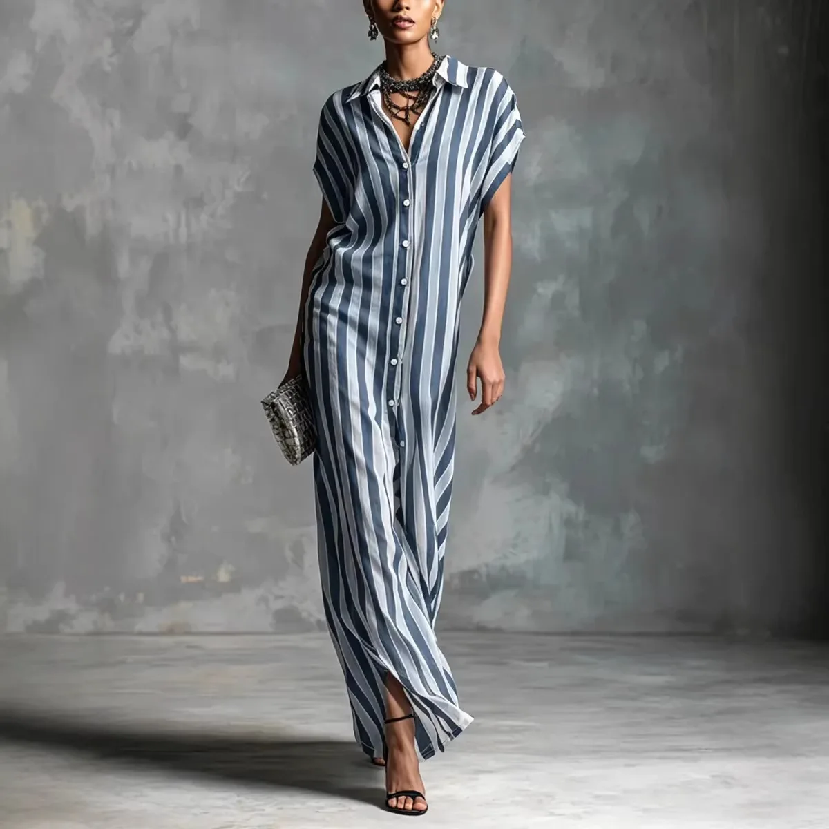 Dress Dresses Women Spring Summer Striped Shirt Blouse Long Sleeve Button Down Casual Loose Tunic Maxi Sundress
Dress Dresses Women Spring Summer Striped Shirt Blouse Long Sleeve Button Down Casual Loose Tunic Maxi Sundress