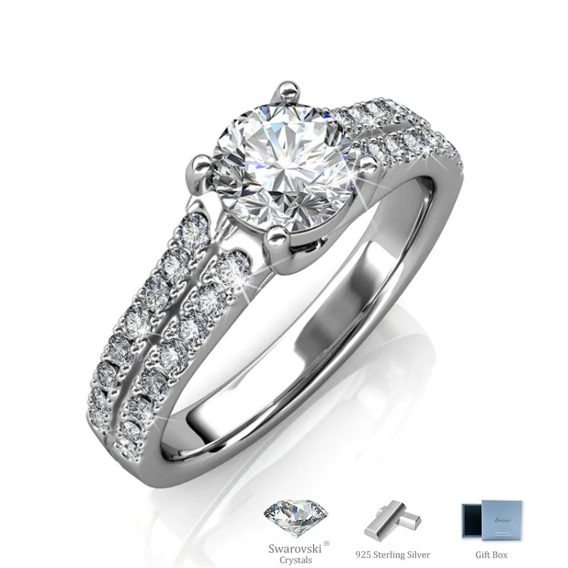 Daisini 925 Sterling Silver Round Swarovski Crystals Women Ring Exquisite 18k Gold-Plated Engagement Anniversary Wedding Jewelry
Daisini 925 Sterling Silver Round Swarovski Crystals Women Ring Exquisite 18k Gold-Plated Engagement Anniversary Wedding Jewelry