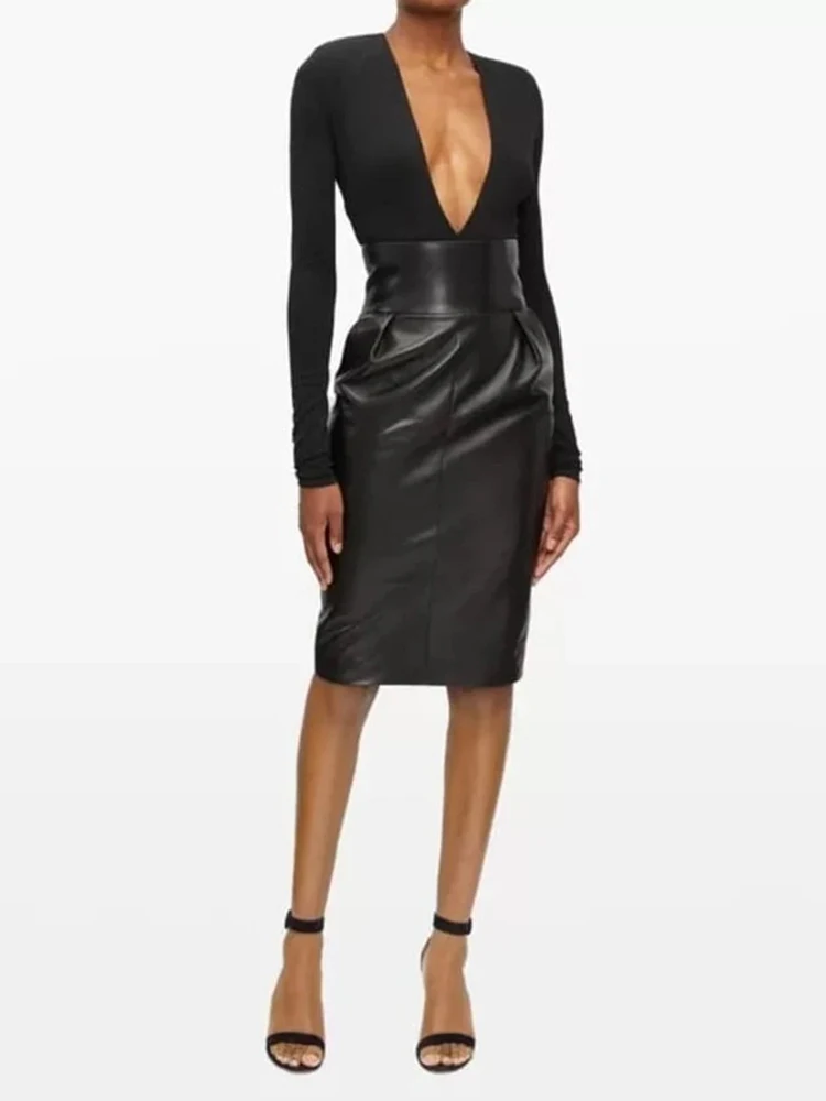 High Waist Black Matte Leather Midi Skirts Women Vintage PU Pencil Skirts Offcie Lady Elegant Leather Skirts Party Clubwear New
High Waist Black Matte Leather Midi Skirts Women Vintage PU Pencil Skirts Offcie Lady Elegant Leather Skirts Party Clubwear New