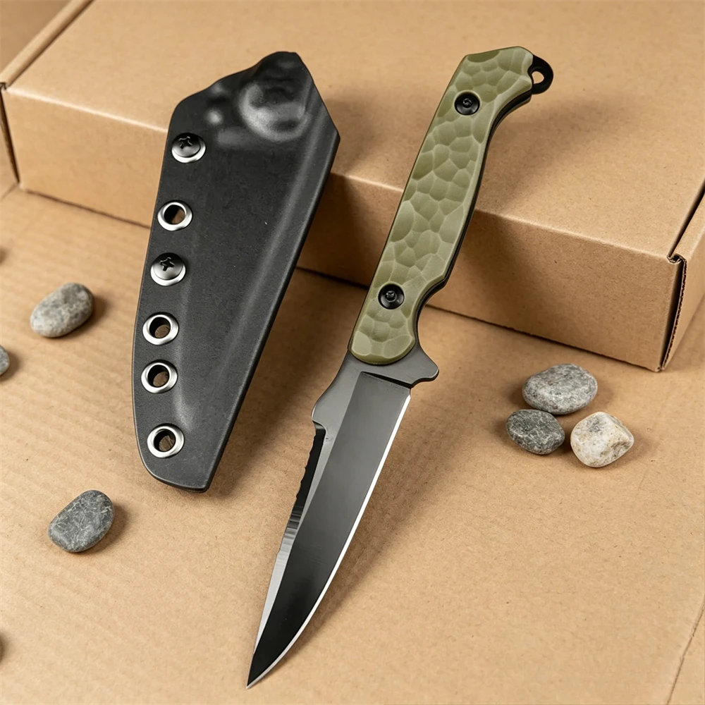 7Cr13MoV Steel Fixed Blade Hunting Knife Outdoor Survival Knife with Nylon Fiber Handle & Sheath for Jungle Camping Hiking
7Cr13MoV Steel Fixed Blade Hunting Knife Outdoor Survival Knife with Nylon Fiber Handle & Sheath for Jungle Camping Hiking