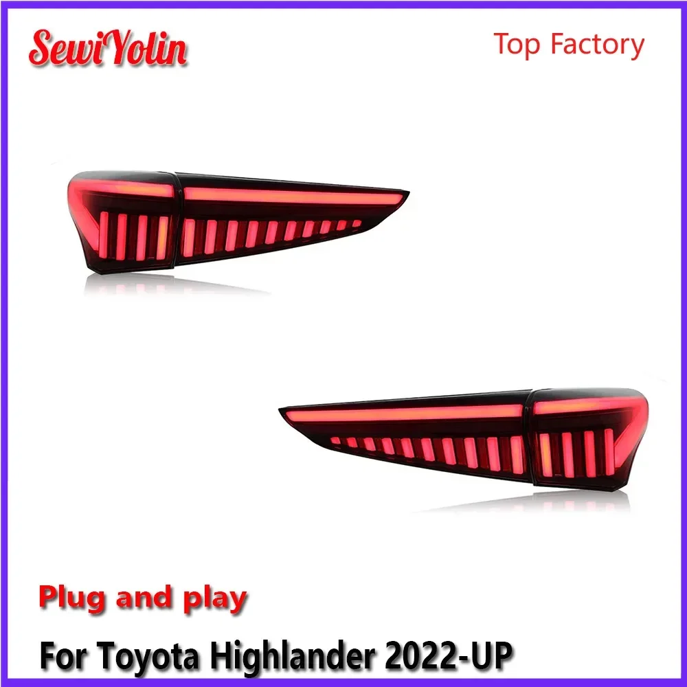 Автомобильные светодиодные задние фонари, аксессуары для Toyota Highlander 2022-UP, автоматические задние противотуманные фонари DRL, стоп-сигнал, указатель поворота Plug and Play
Автомобильные светодиодные задние фонари, аксессуары для Toyota Highlander 2022-UP, автоматические задние противотуманные фонари DRL, стоп-сигнал, указатель поворота Plug and Play