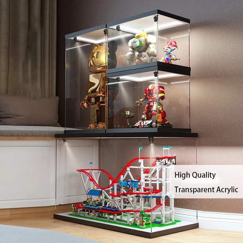 Clear Acrylic Display Cabinet with Stage Lighting for Collectibles, Stackable Dustproof Storage Box for Car Model, Doll Showcase
Clear Acrylic Display Cabinet with Stage Lighting for Collectibles, Stackable Dustproof Storage Box for Car Model, Doll Showcase