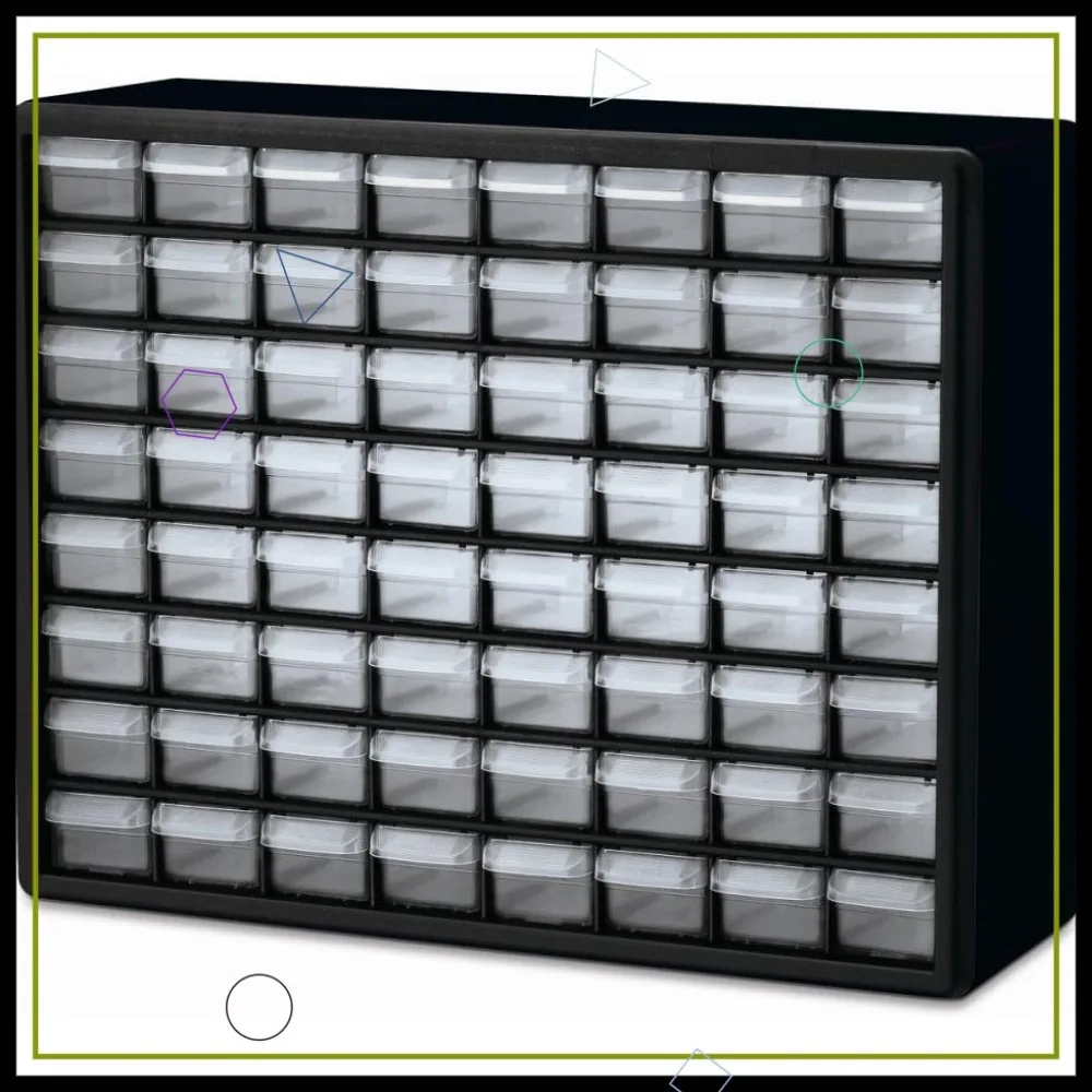 Пластиковый шкаф для хранения с 64 ящиками для гаража, бусин, строительных блоков, инструментов для учителя, органайзер для косметики, 20x6x16 дюймов, черный
Пластиковый шкаф для хранения с 64 ящиками для гаража, бусин, строительных блоков, инструментов для учителя, органайзер для косметики, 20x6x16 дюймов, черный