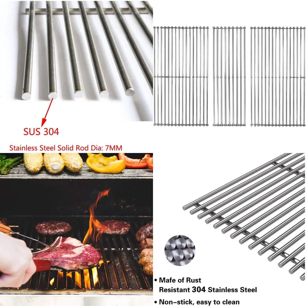 3-Pack 19.25 Stainless Steel Grill Grates, Replacement for Various Models
3-Pack 19.25 Stainless Steel Grill Grates, Replacement for Various Models