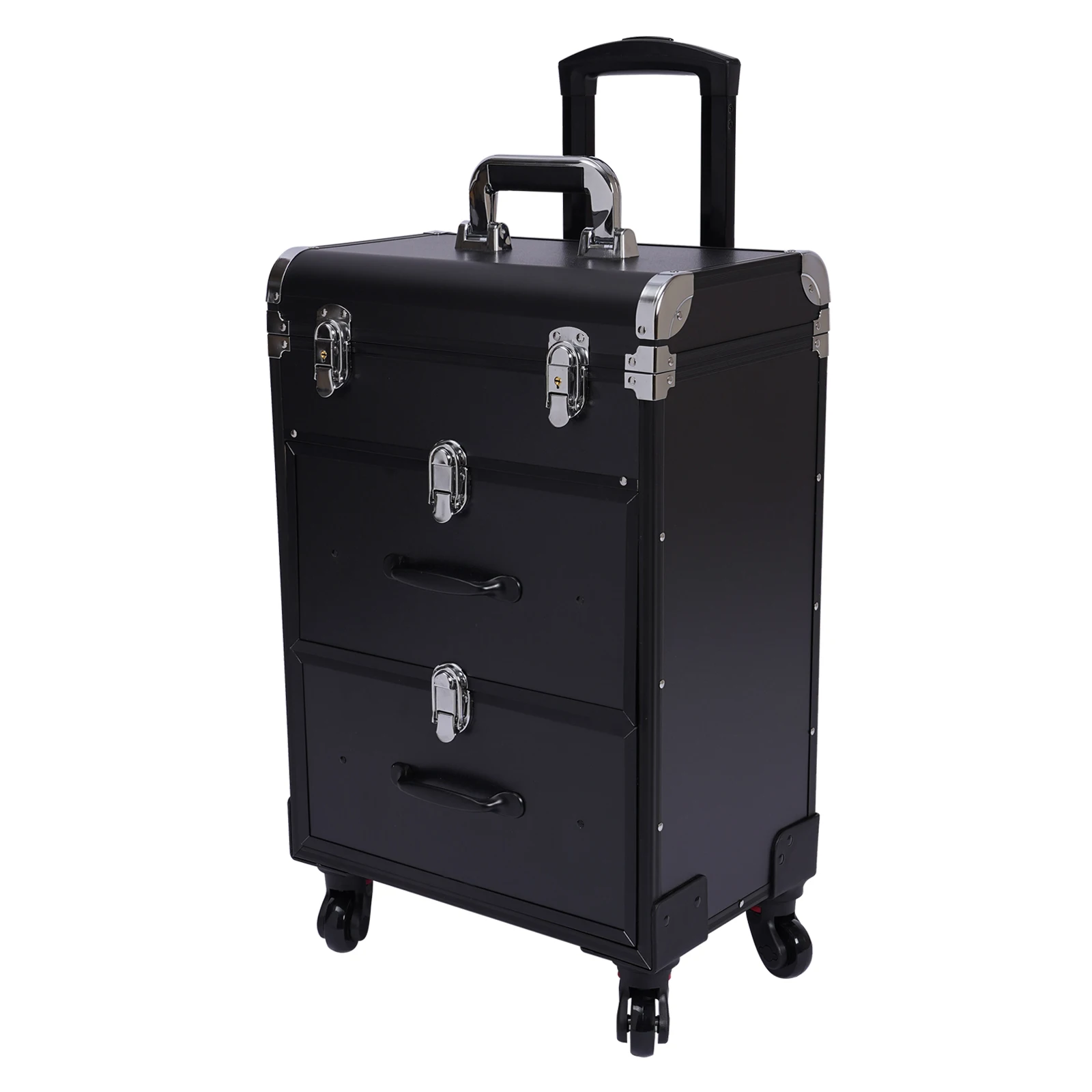 Large Capacity Makeup Train Case, Professional Cosmetic Organizer Case with Multiple Drawers, Trolley Pull Handle & 360° Wheels
Large Capacity Makeup Train Case, Professional Cosmetic Organizer Case with Multiple Drawers, Trolley Pull Handle & 360° Wheels