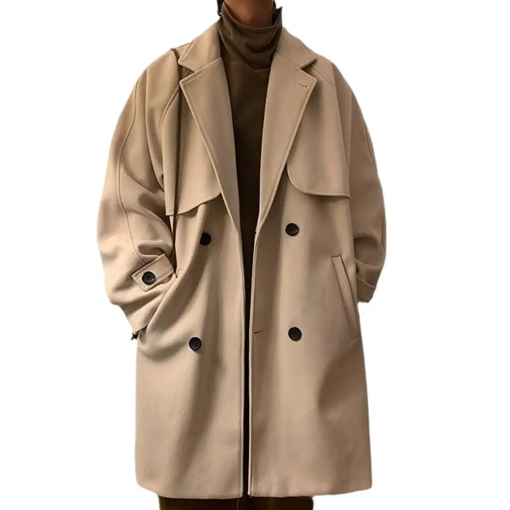 Thick Men Windbreaker Jacket Coat Long Sleeve Lapel Double-Breasted Mid-length Overcoat Korean Loose Woolen Coat Outwear
Thick Men Windbreaker Jacket Coat Long Sleeve Lapel Double-Breasted Mid-length Overcoat Korean Loose Woolen Coat Outwear