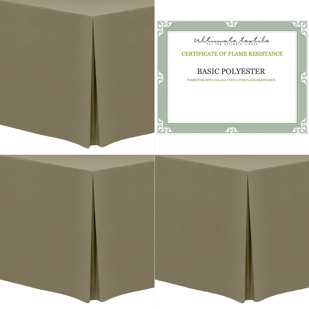 5 Pack Shantung Majestic 4 ft. Fitted Tablecloth Fits 24 x 48Inch Rectangular Tables, Cafe Khaki
5 Pack Shantung Majestic 4 ft. Fitted Tablecloth Fits 24 x 48Inch Rectangular Tables, Cafe Khaki