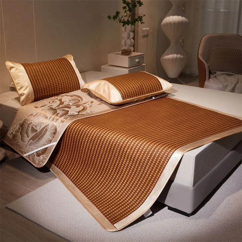 Jacquard Cool Down Plant Rattan Mat for Summer Sleeping Cooling Mat for Bed Natural Rattan and Ice Rayon Both Side Bed Mats Cold
Jacquard Cool Down Plant Rattan Mat for Summer Sleeping Cooling Mat for Bed Natural Rattan and Ice Rayon Both Side Bed Mats Cold