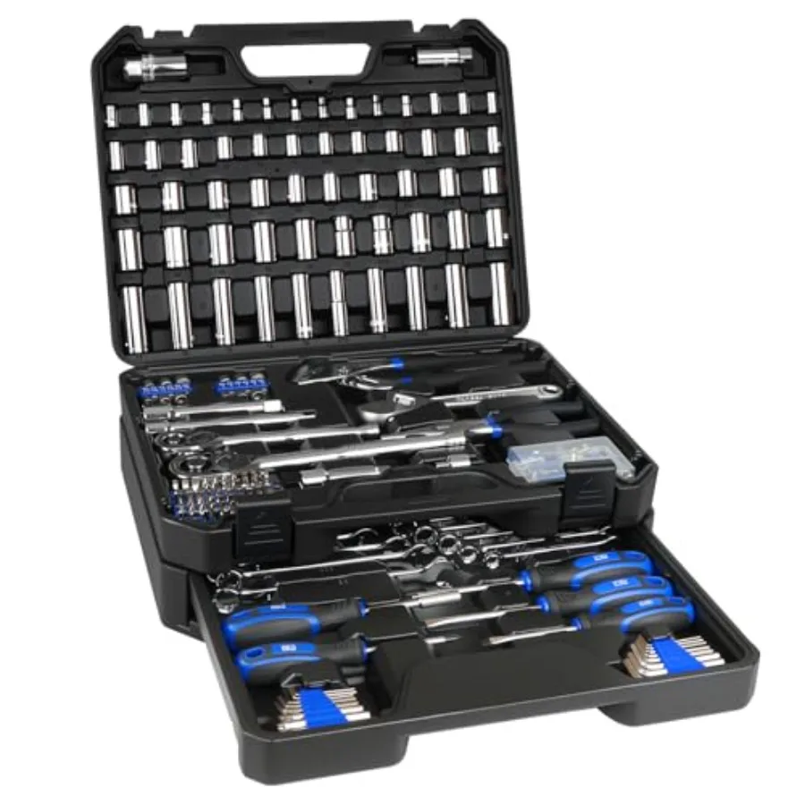 Mechanics Tool Set with Drawer Box 279-Piece SAE and Metric Mechanic Tool Kit with Wrenches and Sockets General Tool
Mechanics Tool Set with Drawer Box 279-Piece SAE and Metric Mechanic Tool Kit with Wrenches and Sockets General Tool