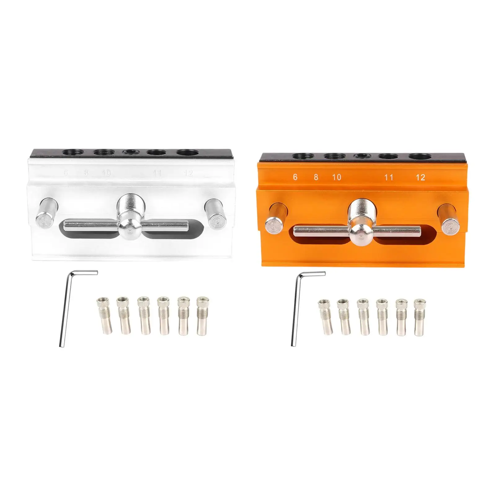 Dowel Jig for Straight Holes Set Woodworking Tool Versatile Adjustable Width 0.4inch-2.3inch Drill Jig with 6 Guide Bushings
Dowel Jig for Straight Holes Set Woodworking Tool Versatile Adjustable Width 0.4inch-2.3inch Drill Jig with 6 Guide Bushings