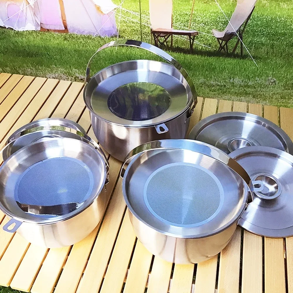 Outdoor Camping Cookware Picnic Stainless Steel Pot With Lid Handle Filter For Camping Picnics Adventures Multi-Purpose Design
Outdoor Camping Cookware Picnic Stainless Steel Pot With Lid Handle Filter For Camping Picnics Adventures Multi-Purpose Design