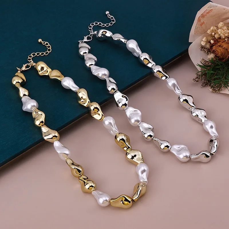 New Personality Irregular Silver Pearl Neck Chain Necklace Temperament Spice Girl Style Versatile Temperament Necklace Jewelry
New Personality Irregular Silver Pearl Neck Chain Necklace Temperament Spice Girl Style Versatile Temperament Necklace Jewelry