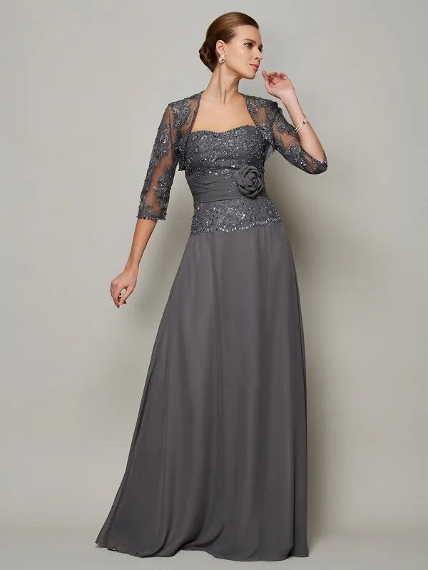 Gray Mother Of The Bride Dresses A-line Appliques Beaded With Jacket Plus Size Long Groom Mother Dresses For Wedding Customized
Gray Mother Of The Bride Dresses A-line Appliques Beaded With Jacket Plus Size Long Groom Mother Dresses For Wedding Customized