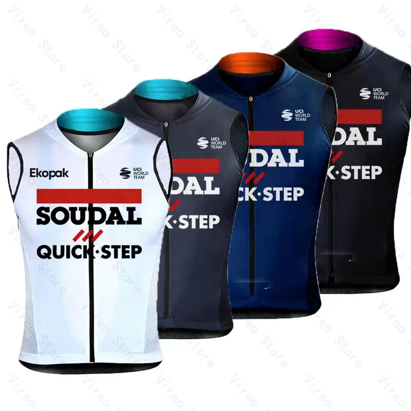 Soudal Quick-Step Cycling Vest Summer Windproof Sports Run Vest Road Mountain Men's Sleeveless Cycling Jersey Vests Gilet
Soudal Quick-Step Cycling Vest Summer Windproof Sports Run Vest Road Mountain Men's Sleeveless Cycling Jersey Vests Gilet