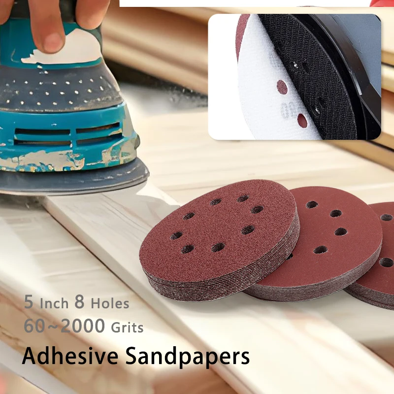 125mm Hook and Loop 5 Inch 8 Holes Adhesive Sandpaper Sanding Discs 60~2000 Grits For Random Orbital Sander Abrasive Sheet Tools
125mm Hook and Loop 5 Inch 8 Holes Adhesive Sandpaper Sanding Discs 60~2000 Grits For Random Orbital Sander Abrasive Sheet Tools