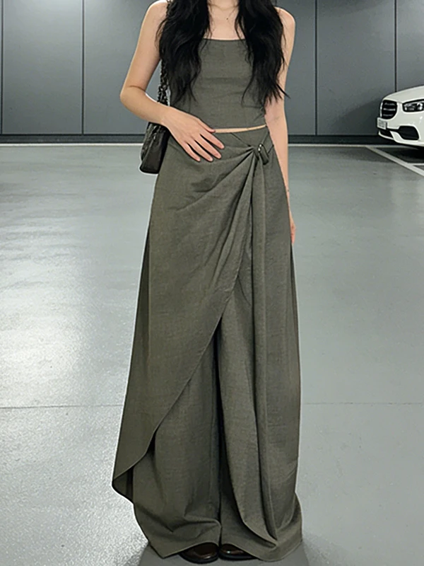 High Waist Wide Leg Casual Pants Women's Summer New Style Slimming Fake Two-Piece Drapey Asymmetrical Patchwork Pants
High Waist Wide Leg Casual Pants Women's Summer New Style Slimming Fake Two-Piece Drapey Asymmetrical Patchwork Pants