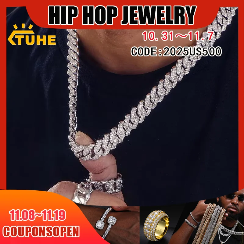 High Quality 14mm Cuban Link Necklace Men Mossanite Sterling Silver 925 Chains Necklaces Hip Hop Jewelry
High Quality 14mm Cuban Link Necklace Men Mossanite Sterling Silver 925 Chains Necklaces Hip Hop Jewelry